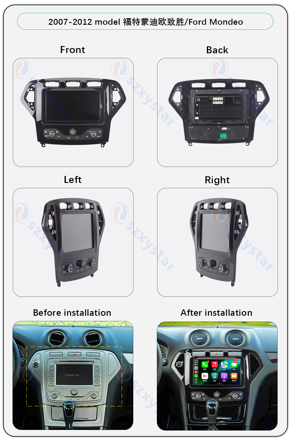Suitable for 2007-2012 Mondeo, Original Car Style Modified Car Central Control Navigation System