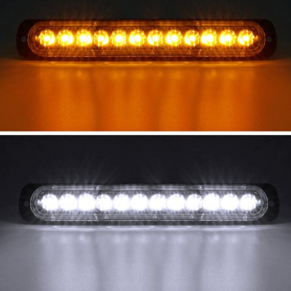 Vehículo camión camión   Lámpara de advertencia lateral 12LED intermitente 12 - 24v luz de dirección