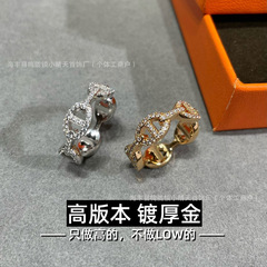 高品質豚鼻リング女性の厚い電気メッキ 18 k ローズゴールドファッション V ゴールドカップルリング工場卸売