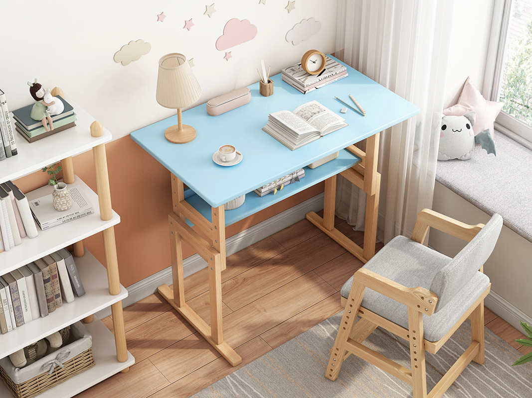 Lifting study desk pupil Writing Child Simplicity household Economic type simple and easy double-deck Table