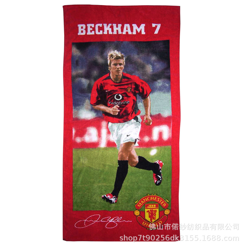 Thickened absorbent vacation sports fitness portable folding character beach bath towel active printing beach towel blanket towel