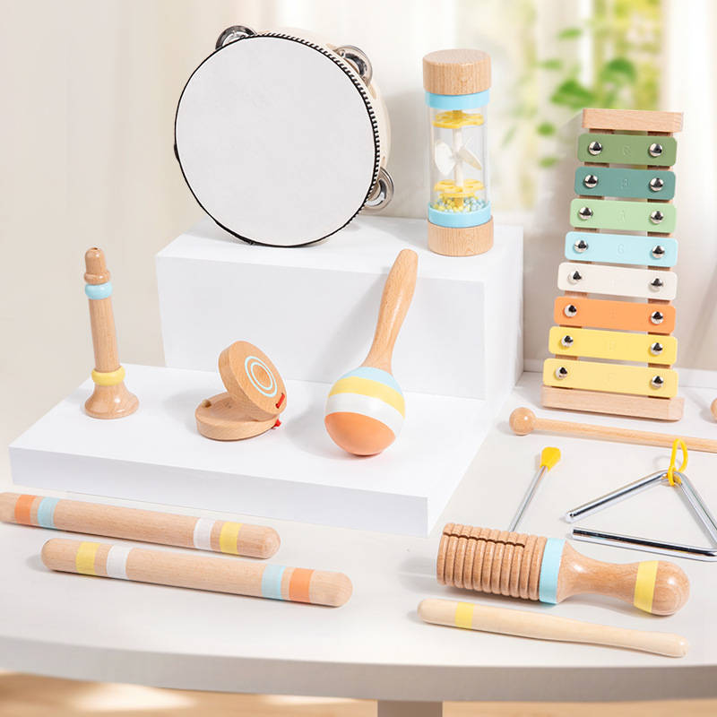 Tambor infantil Música de iluminación tambor de mano campana acertijo instrumento de percusión espectáculo de jardín de infantes acompañamiento de baile