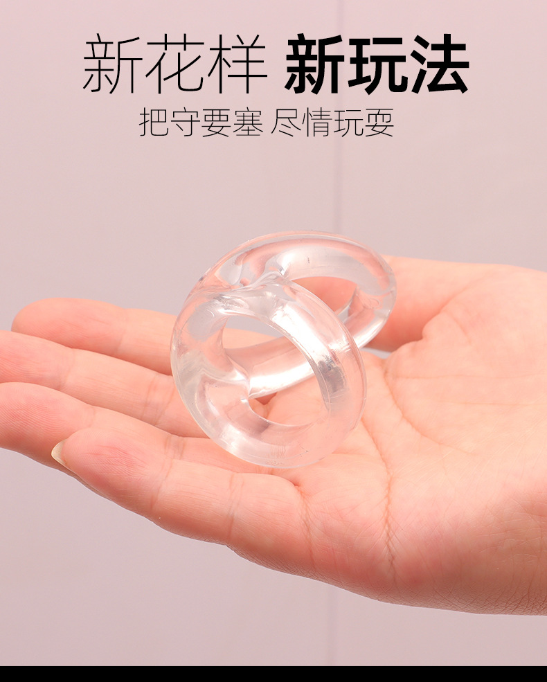 TPE Double-Opening Locking Cock Ring, Red Manual Non-Vibrating Ring — detail image 6