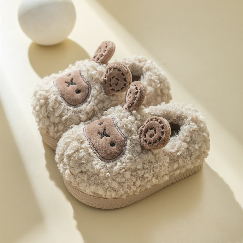 Zapatillas de algodón para niños para interiores, bolsas de lana lindas, zapatillas de algodón para niños, niñas, zapatillas de invierno para bebés
