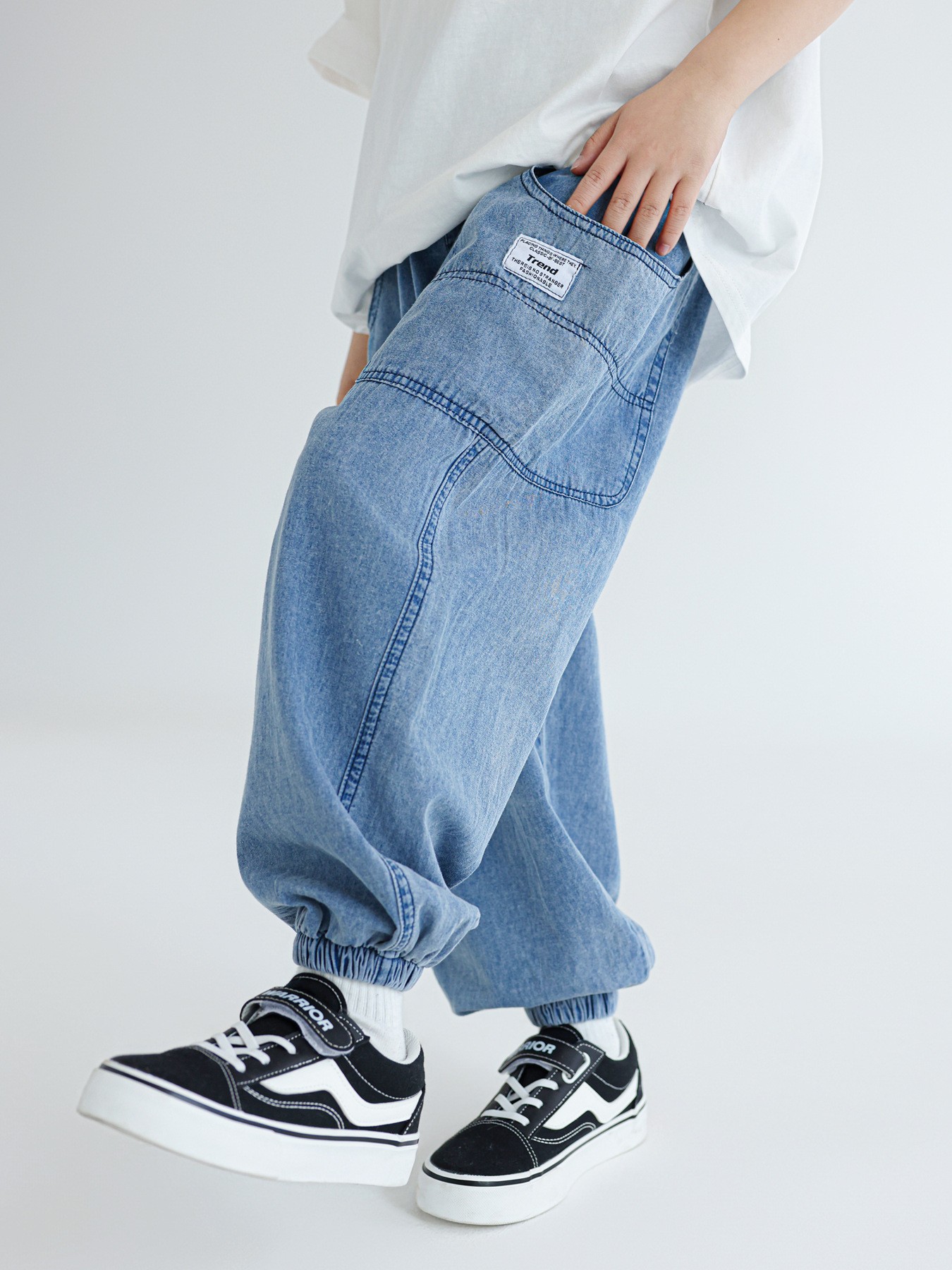 Summer breathable thin children's soft jeans for boys