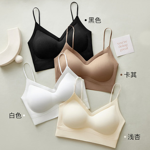 Texture No Mark Solid Color Beautiful Back Wrapping Breast Tube Top Thickened Cup No Steel Ring Comfortable Base Sports Sling Underwear Bra
