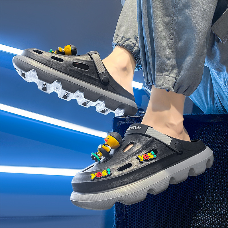 Zapatos con agujeros EVA para hombres Sandalias de oficina de ocio de verano para hombres Zapatos de playa de playa resistentes al desgaste