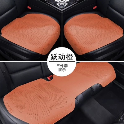 for Mainstream 5-Seater Cars, Four Seasons Pad - vibrant-orange-three-piece-set-seat-cushion