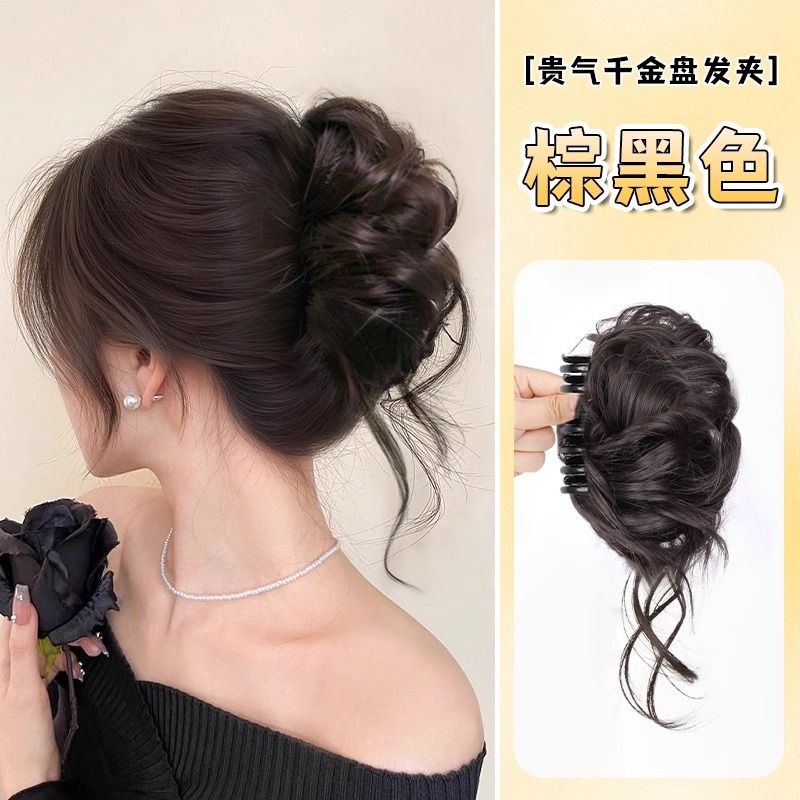 Cabeza de pellizco de agarre, brotes de flores de 1000 flores de oro, temperamento de disco, simulación de red de cabello roja, anillo de cabello chino de alto cráneo