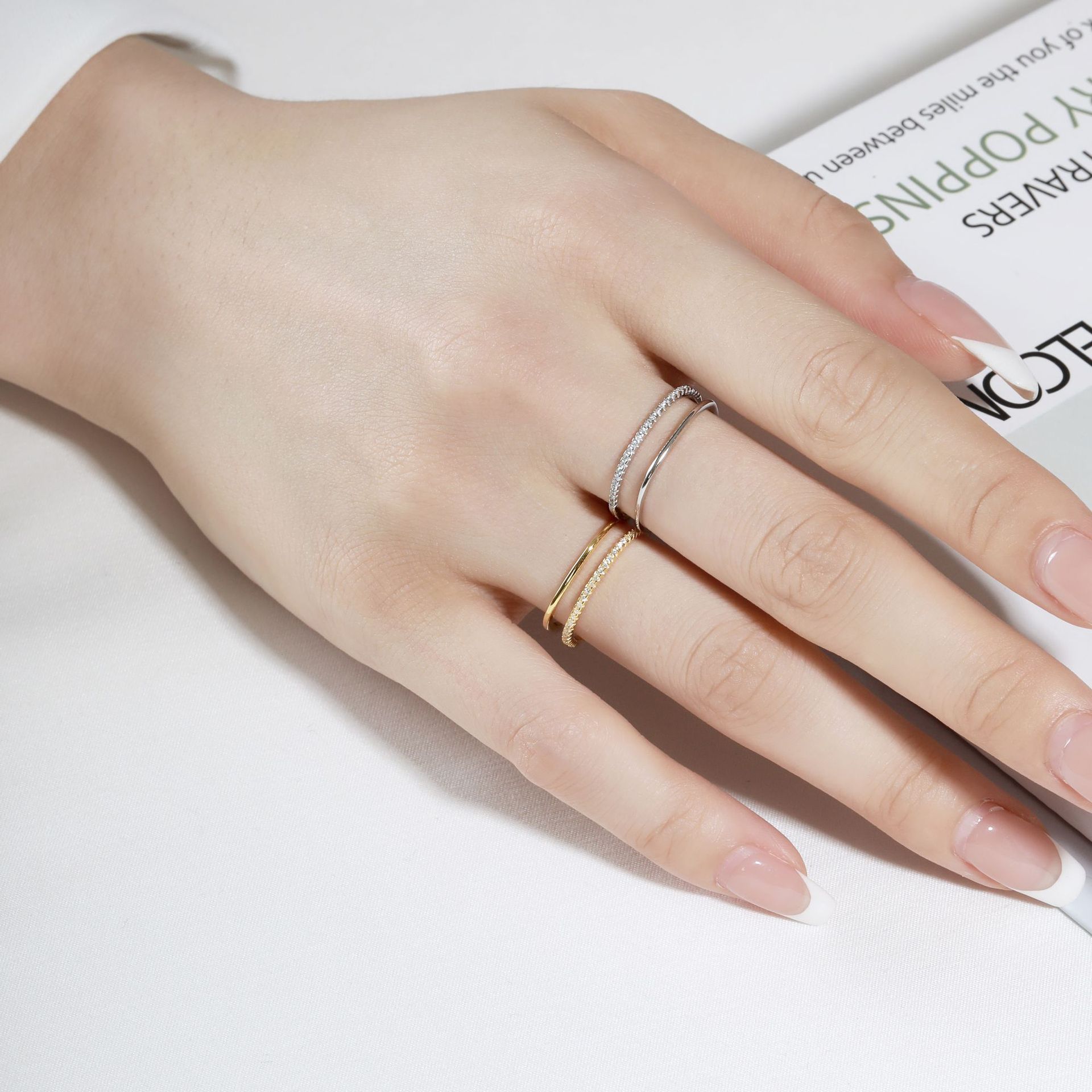 Simple Style Solid Color Silver Plating Inlay Zircon Open Ring 1 Piece