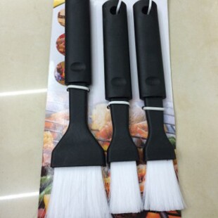 NX008-3PC Black Handle Brush Binding Card Barbecue Brush Food Grade Pig Hair Brush Oil Brush Plastic Silicone Handle Brush