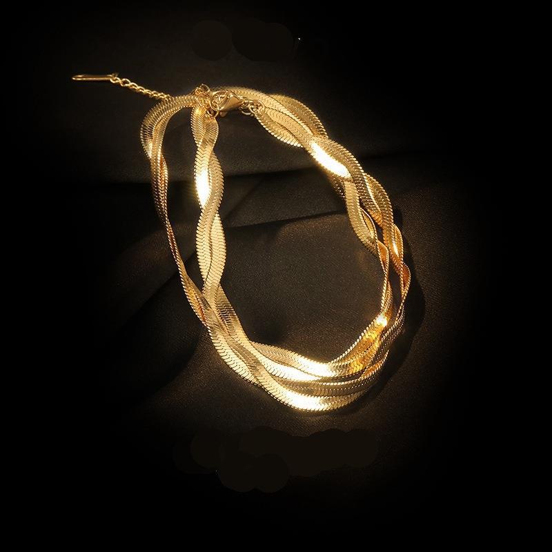 Daily Occasion Titanium Steel Material Wholesale Vintage Style Geometric Solid Color Titanium Steel Plating Chain Necklace