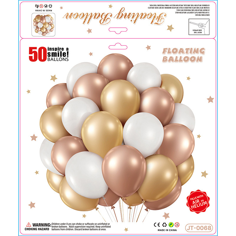 50Pcs set de globos transfronterizos al por mayor matte decoración de cumpleaños escena de decoración de la fiesta artículos de vestuario de alta calidad