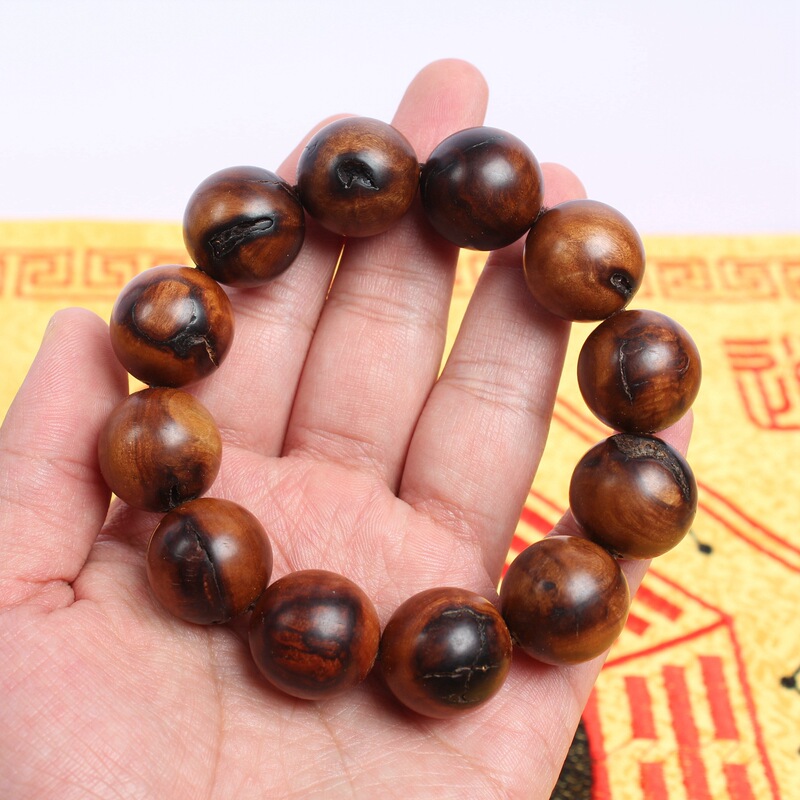 Lightning strike jujube wooden Buddha beads hand string Taoist instrument 2.0cm12 Lei Jiao Lei grain rosary beads handmade wooden crafts