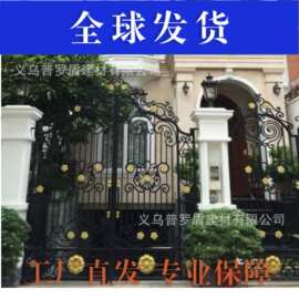 法式铁艺格子玻璃门欧式复古老钢窗别墅大门设计进户门对开单入户