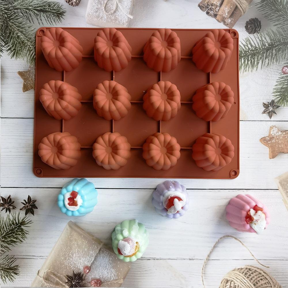 12-in-1 Corolle Chocolate Cookie Mold Cake Pan Ice Cream Candy Silicone Mold
