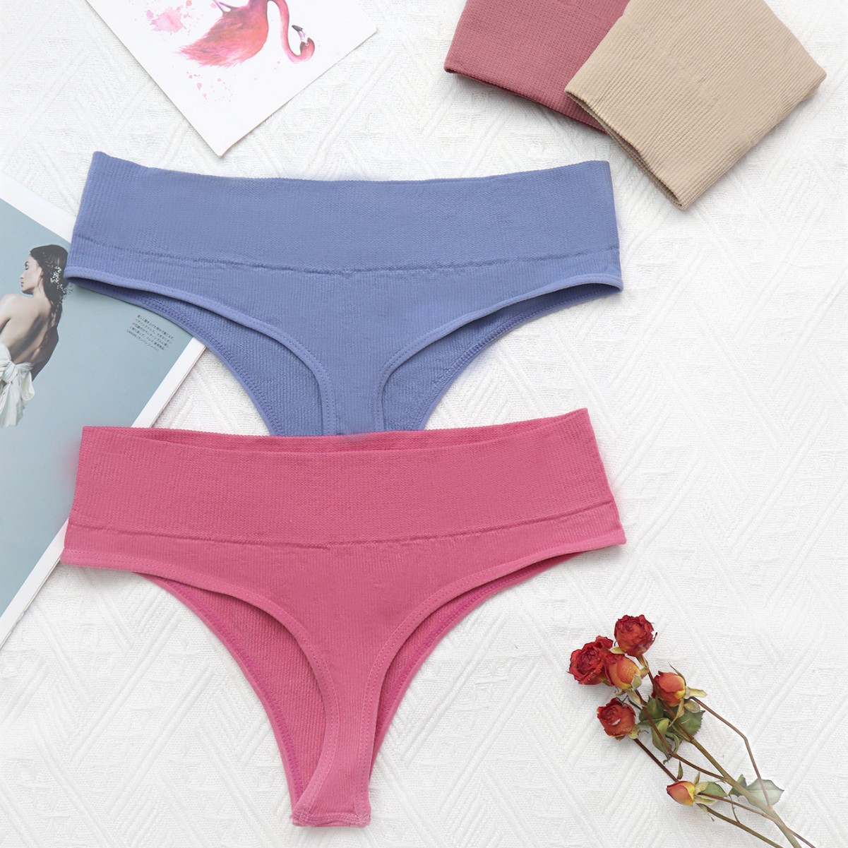 Nuevos pantalones en T de cintura baja para chicas sexy bragas de verano color sólido sin costuras bragas deportivas y de fitness comercio exterior transfronterizo