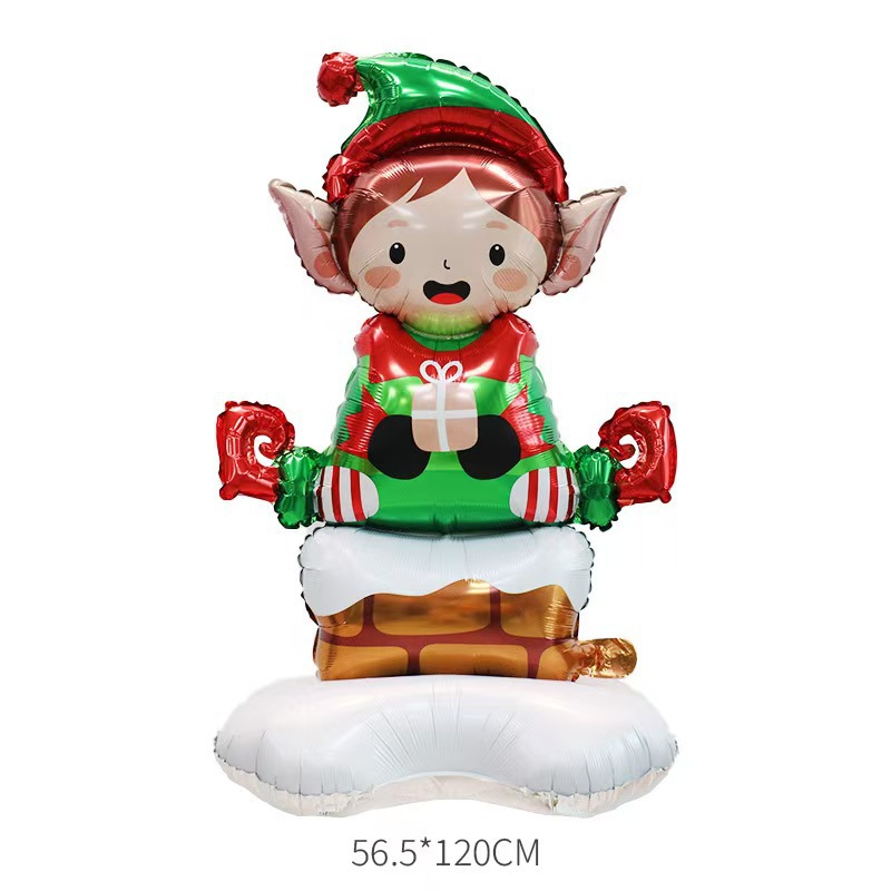 Nuevos productos transfronterizos Navidad de pie en globo Santa Claus árbol de Navidad muñeco de nieve Navidad decoraciones de Navidad Alce