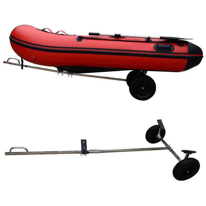 橡皮艇拖车b款充气艇拉车铝合金船皮划艇用拖轮不锈钢材质充气式
