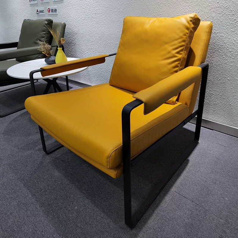 Silla nórdica de sofá individual, sofá perezoso, silla de ocio de hierro de lujo ligero italiano, silla de tigre de sala de estar de apartamento pequeño simple