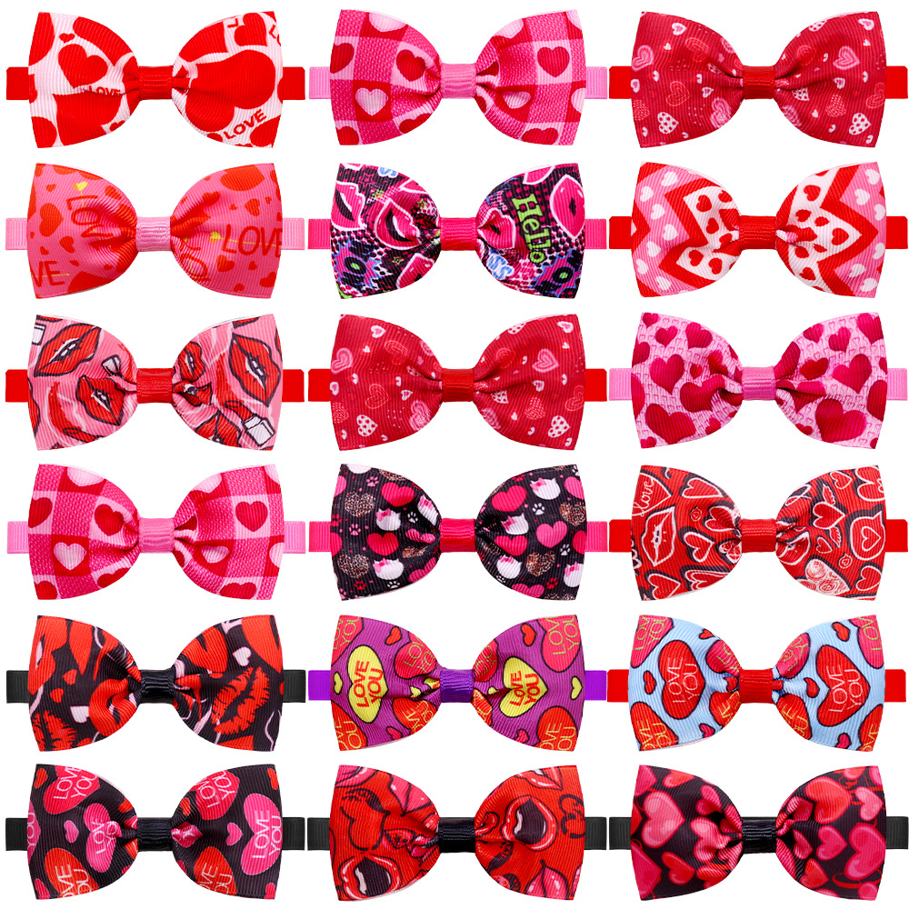 Cross border new pattern Valentine's Day Pets Supplies Tanabata romantic Red Bowtie necktie bow ornament