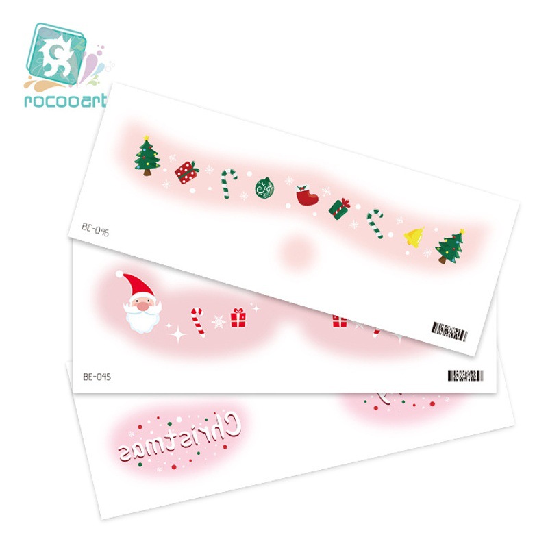 Rikalong BE gama completa de pegatinas faciales, maquillaje de belleza navideña dulce fiesta maquillaje navideño caliente pegatinas de tatuajes de año nuevo