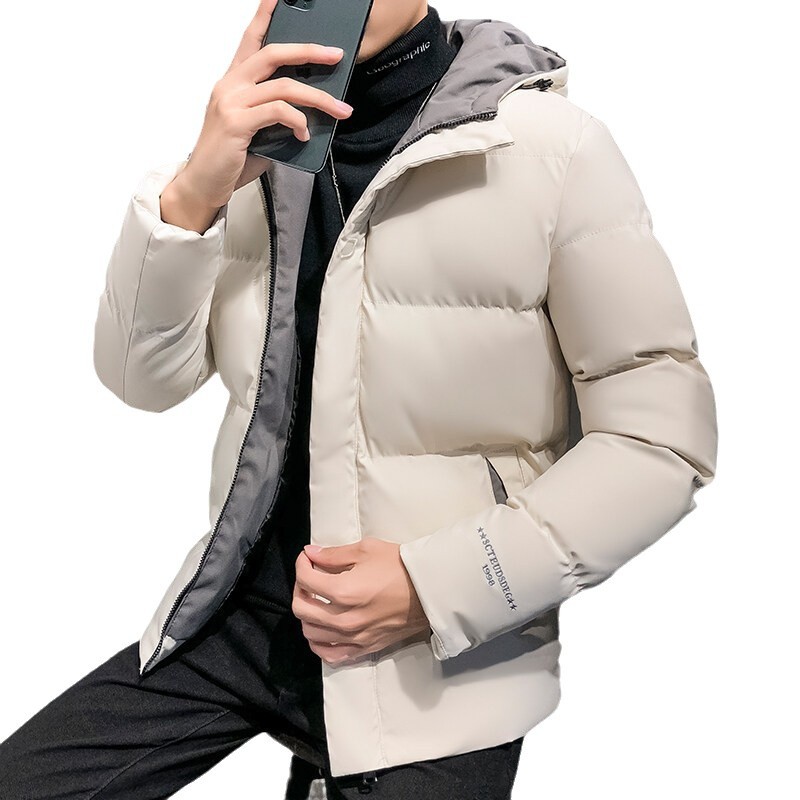 Otoño y invierno hombre con capuz de pluma de algodón de moda masculina chaqueta de algodón suelta hombre chaqueta de algodón gruesa hombre chaqueta de bordado cálida image 6