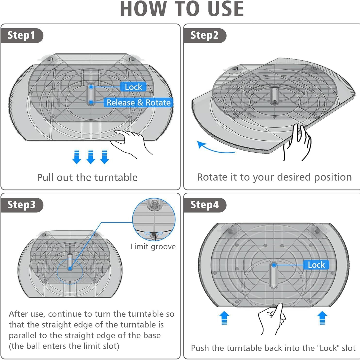 Refrigerador transfronterizo para almacenar bebidas mesa giratoria de cocina sal salina y salsa bandeja de condimentos estante giratorio