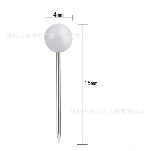 Factory direct sales 4mm color plastic pins cork board floor marking map pin fixed office ball thumbtack