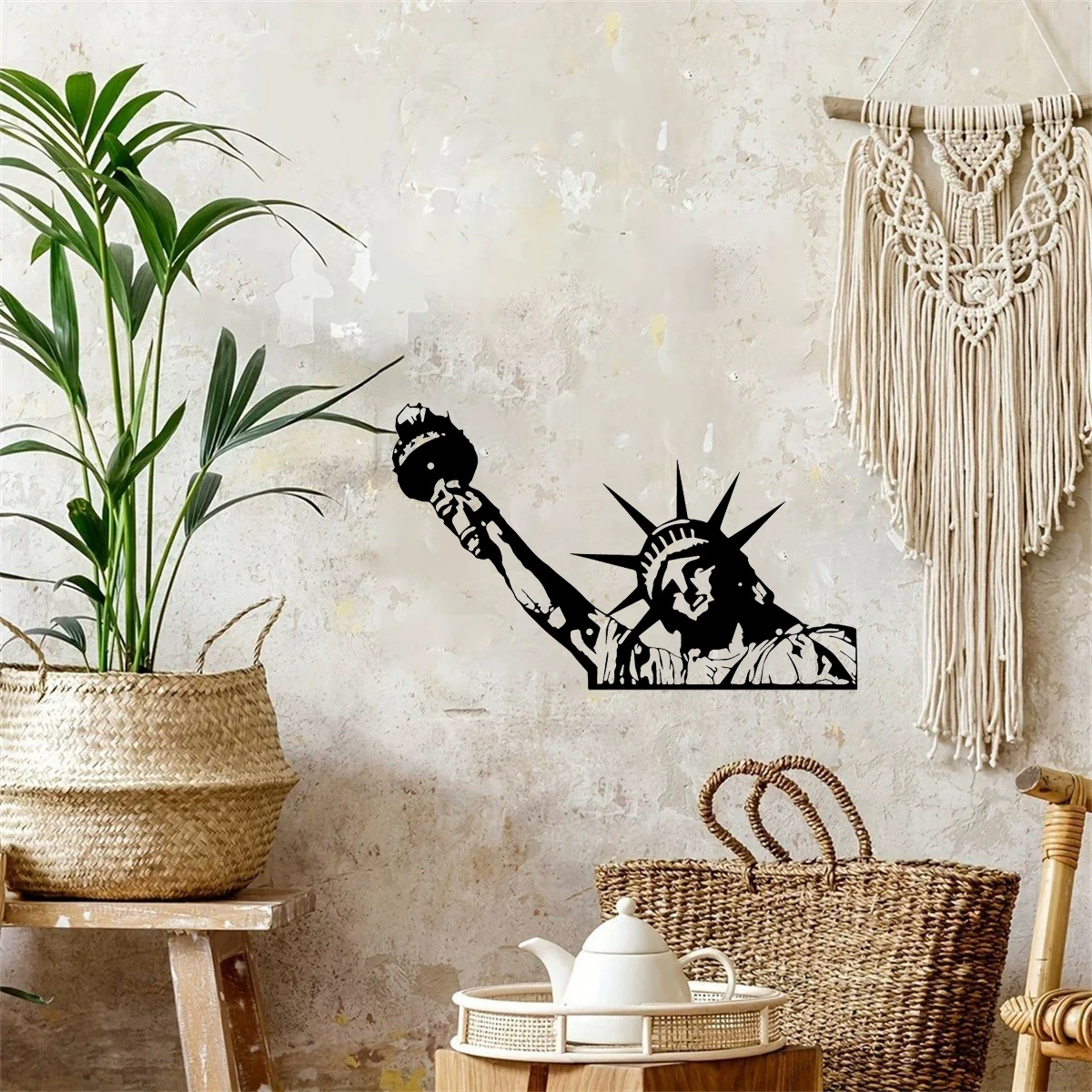 Популярная трансграничная статуя Свободы, металлическое настенное художественное украшение, креативное украшение интерьера, подвеска из железа