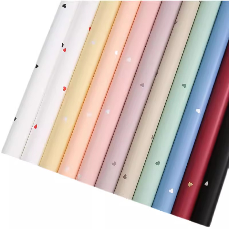 Flower Party Factory Venta al por mayor Bronceado Amor Romántico Papel de embalaje de flores Embalaje de San Valentín Papel de flores Florería Material de embalaje de regalo