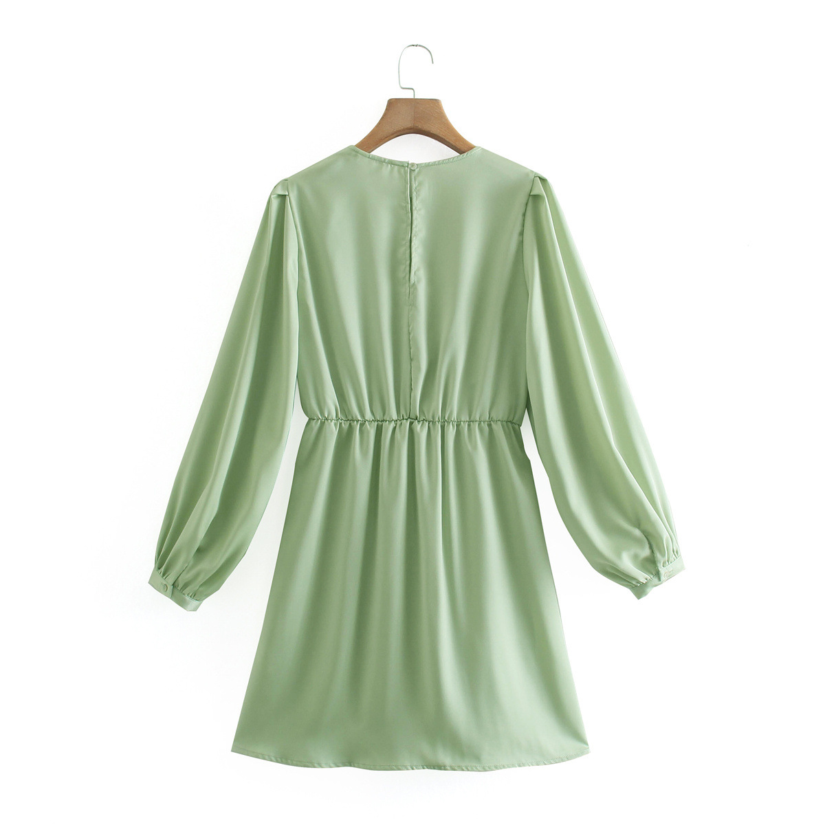 wholesale spring silk satin texture long sleeve dress  NSAM55800