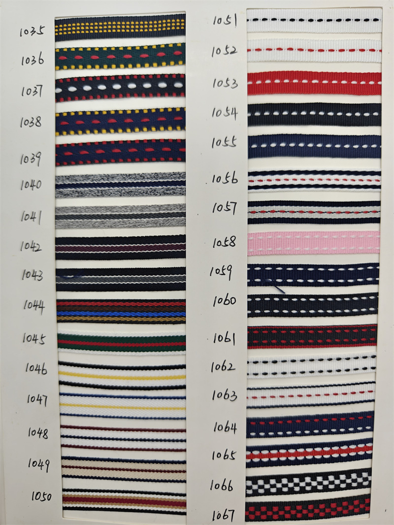 100D banda de banda de poliéster densa tricolor banda de banda de banda de banda lateral ropa bolsa accesorios en stock al por mayor