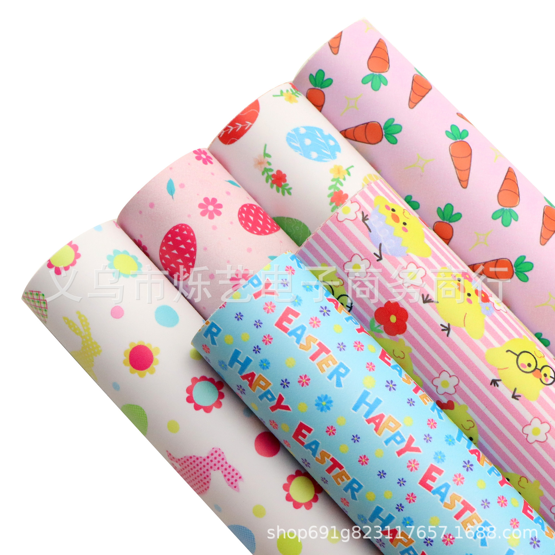 20*33cm复活节兔子彩蛋切片皮革套装DIY蝴蝶结耳环材料1Yc62918