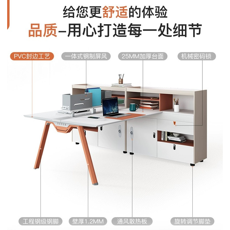Mesa sencilla para personal de 4 personas, mueble lateral, estación de trabajo financiera, tarjetero de partición de pantalla para 6 personas, escritorio para 1 persona, 2024