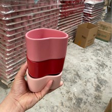 创意陶瓷餐具心形碗 桃心碗 甜品点心碗外贸库存尾单地摊陶瓷杂件