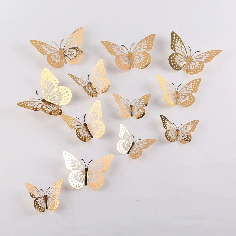 Полуж Butterfly 3D полый имитационный металлический бабочек настенный декор для дома гостиной трехмерная бабочка декоративная наклейка