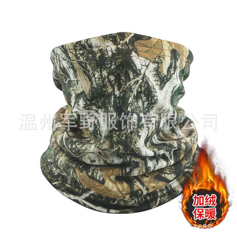 Camuflamiento y veludo turbante de invierno máscara de ciclismo al aire libre máscara de cuello caliente de invierno deportivo cubierta de cabeza transfronteriza