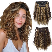 R 66343 Water Wave Hair Extensions ˮ���Ƽٷ�Ƭ �羳ŷ��