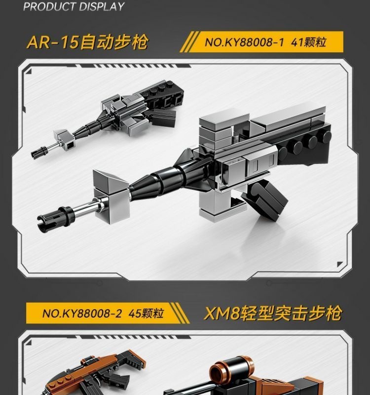 Kaizhi Uyumlu Lego Erkek Çocuk İnşaat Blokları Mini 16'da 1 Mauser 98K Blok Silah Modeli Montaj Oyuncağı