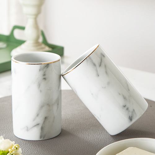 Toilet ceramic four-piece set toothbrush holder bathroom set ceramic home goods hotel toothbrush holder set