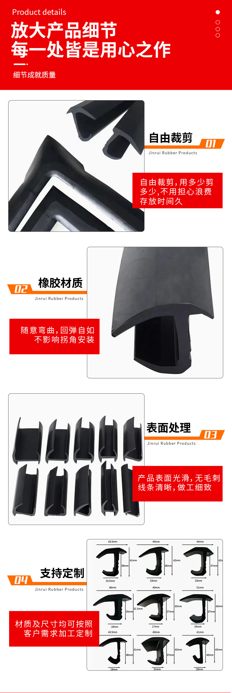 Refrigerated container sealing strip, rubber waterproof strip for box-type cargo vehicle doors, dustproof and anti-collision sealing strip for door gaps