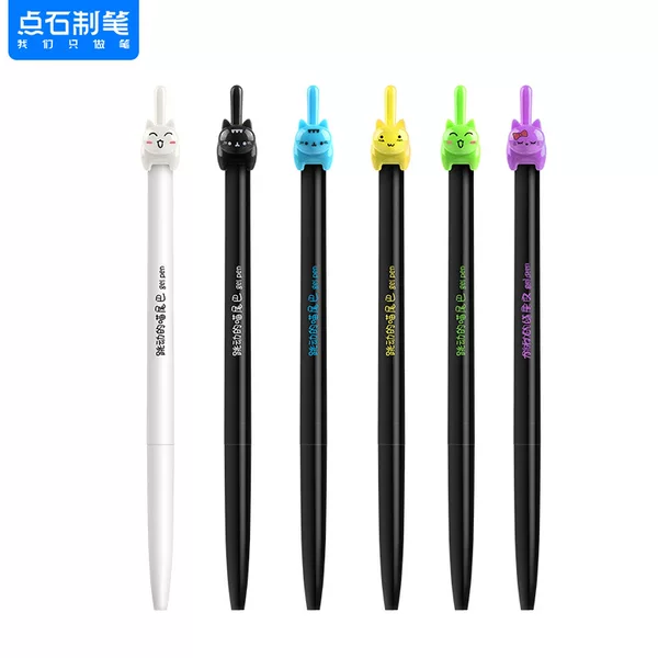 Point stone cartoon neutral pen stationery cute net red creative girl heart 0.5mm push pen wholesale 045