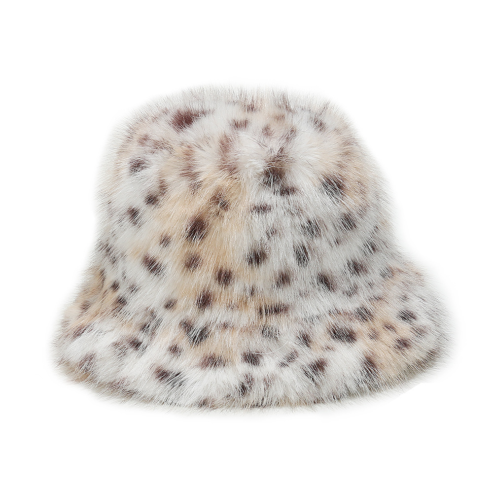 라지 헤드 라운드 레오파드 프린트 버킷햇 [카키]