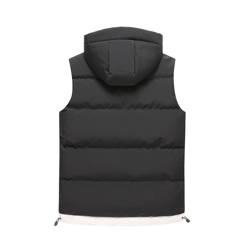 Oversized Unisex Hooded Vest – Lightweight Winter Layering For Men & Women (Sizes M-6XL) – Fleece-Lined Windproof Outdoor Vest (Black, Blue, Khaki)_voghion.com