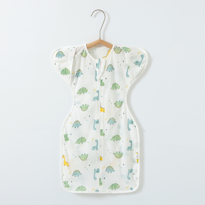 Baby Anti-Fright Sleeping Bag Swaddle Newborn Spring and Summer Pure Cotton Mesh Swaddle Baby Anti-Fright Artifact Thin Section