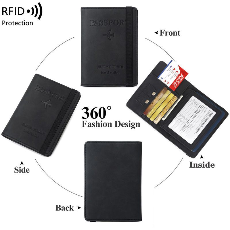 Cross-border new RFID passport holder travel document storage bag vaccine card bag multi-functional passport protector