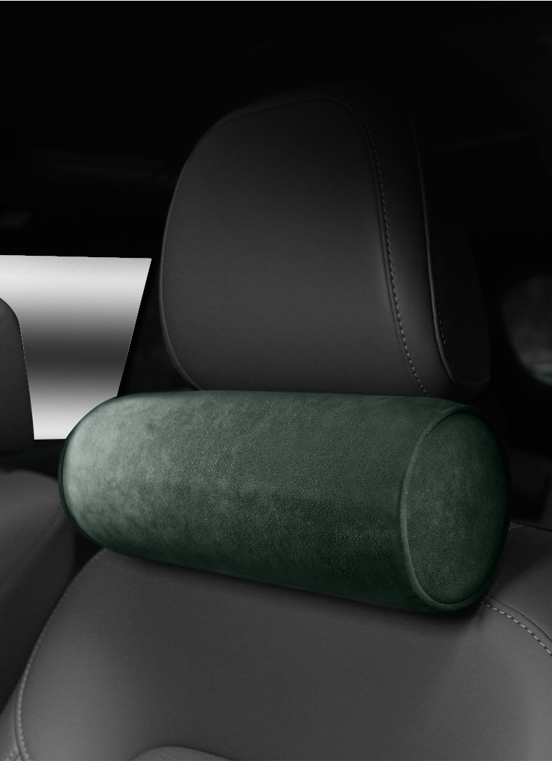 Italian Alcantara Suede Leather Seat Headrest Car Neck Pillow Memory Foam Cervical Spine Support Cushion