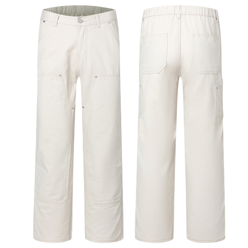 Xxbro ropa de hombre # primavera algodón puro verde militar mono de tala tendencia pantalones casuales rectos pantalones cleanfit