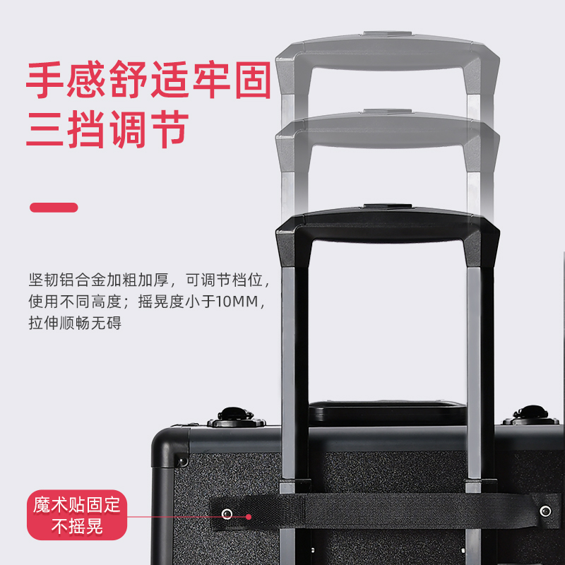 Fabricante de Dongguan fabrica cajas de maquillaje de aluminio bordadas de manicuras caja de tracción caja de belleza caja de almacenamiento material antibacteriano